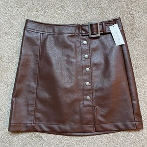 Francesca’s Brown Leather Mini Skirt